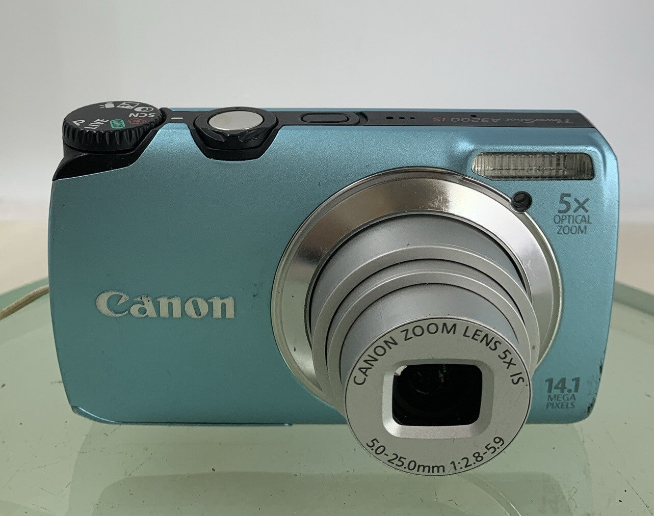 Canon PowerShot A3200 IS Camera 14.1MP BLUE WITH CHARGER+COVER TESTED - 6391