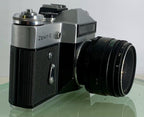 Very Rare ZENIT E POINT AND SHOOT FILM CAMERA+HELIOS-44-2 LENS+SILVER+TESTED-1562