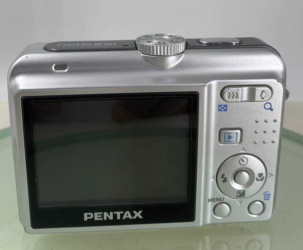 Pentax COMPACT DIGITAL CAMERA Optio E20 6.0MP Silver WITH COVER TESTED - 45