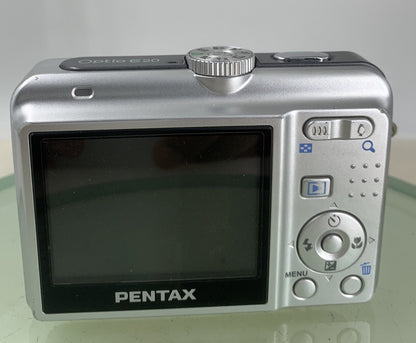 Pentax COMPACT DIGITAL CAMERA Optio E20 6.0MP Silver WITH COVER TESTED - 45