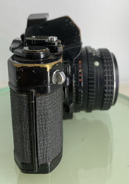 Pentax Asahi K2 35mm Black Film Camera SMC 50mm lens 1:2.K1000 Tested Works #1937