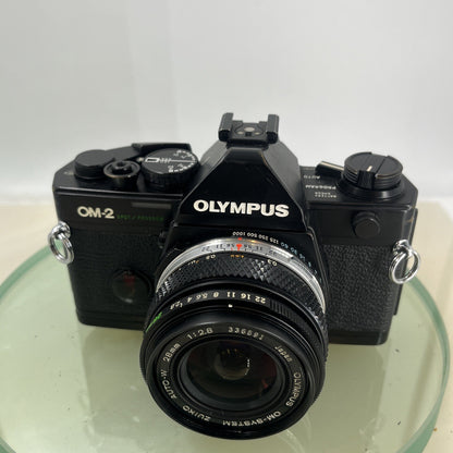 Olympus OM-2 Spot / Program SLR Camera+Olympus Zuiko  28mm f2.8 TESTED  #8831