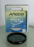 ANDOER CAMERA FILTER 49mm CPL BLACK LENS PROTECTOR+CASE+CLEAN+GOOD CONDITION-6370