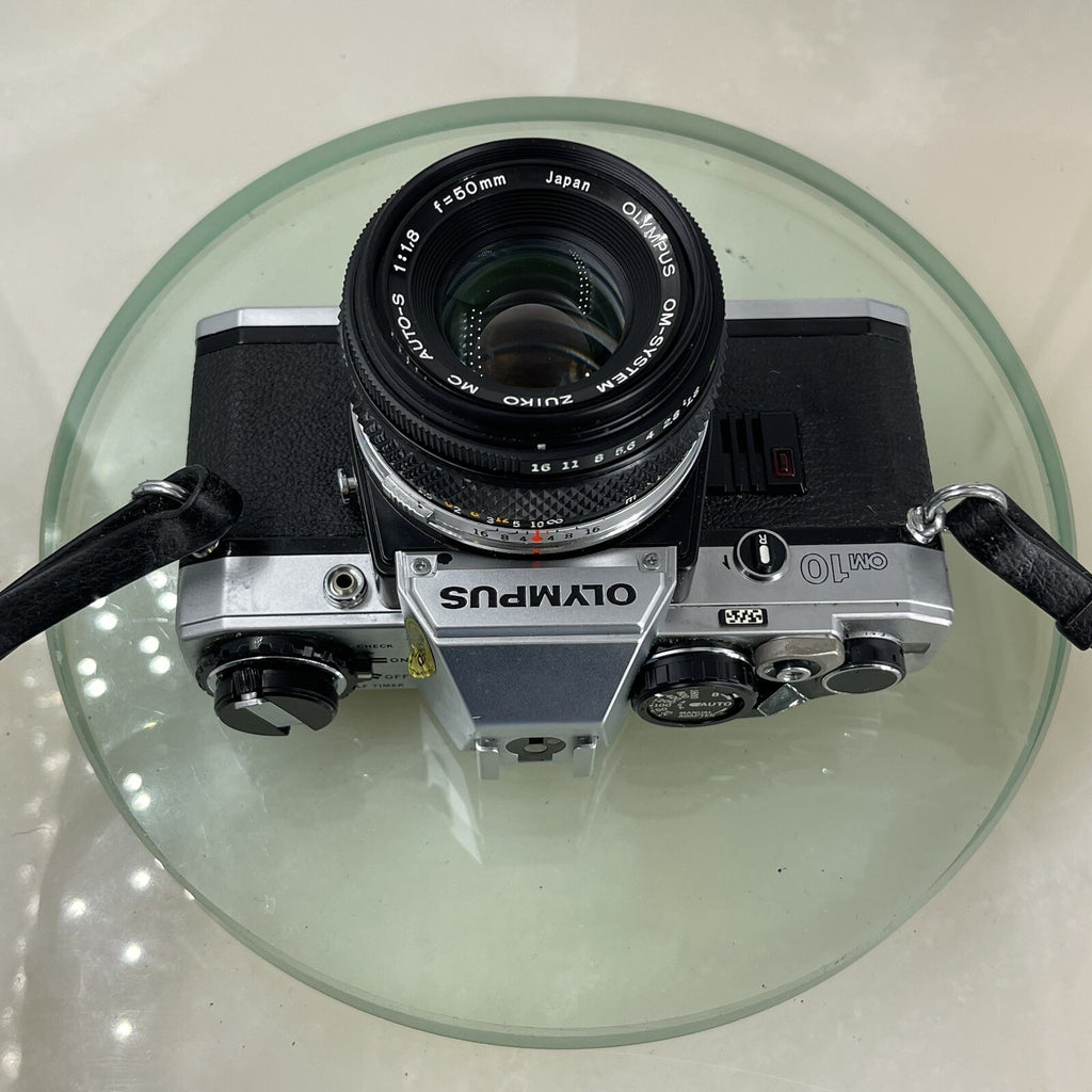 BOXED Olympus OM10 35mm SLR Film Camera with 50mm Lens + Leather Case+T20 FLASH+9
