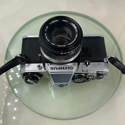 BOXED Olympus OM10 35mm SLR Film Camera with 50mm Lens + Leather Case+T20 FLASH+9