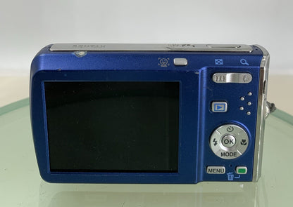 Pentax COMPACT  DIGITAL CAMERA Optio M60 10.0MP BLUE + CHARGER TESTED - 1675