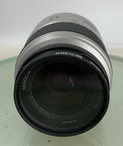 MINOLTA AF ZOOM LENS 35-80MM 1:4 (22) - 5.6 SILVER WITH BAG TESTED - 7283