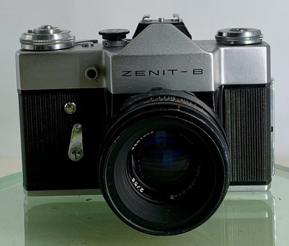 Vintage Zenit - B SLR Camera + HELIOS-44-2  2/58 Lens + SILVER + TESTED - 1731