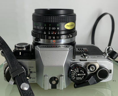Olympus OM10 35mm SLR Film Camera + Vivitar 24mm 1:2.8 MC  Lens/ WORKING #2127