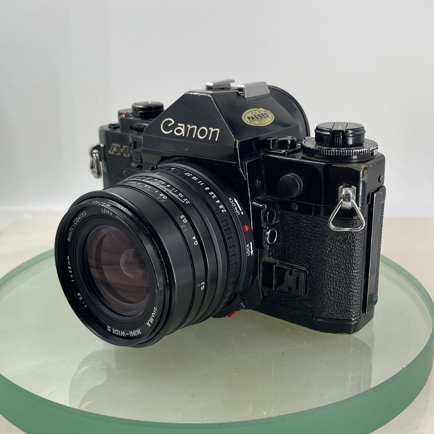 BEAUTIFUL Canon A-1 35mm SLR Camera Body+ SIGMA 28mm f/1.8 FULLY WORKING #9222