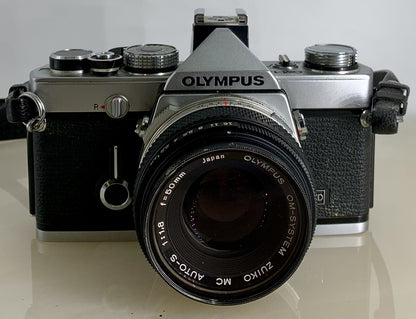 Olympus OM-1N MD 35mm Film SLR Manual Camera+Olympus 50/1.8 Zuiko Lens+Case #1191