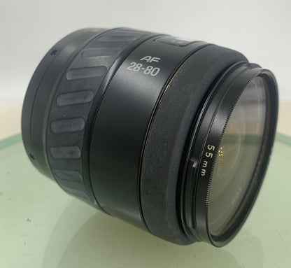 MINOLTA AF Zoom Macro 28-80mm 28 80 mm 5.6 Lens BLACK PERFECTLY TESTED - 7372