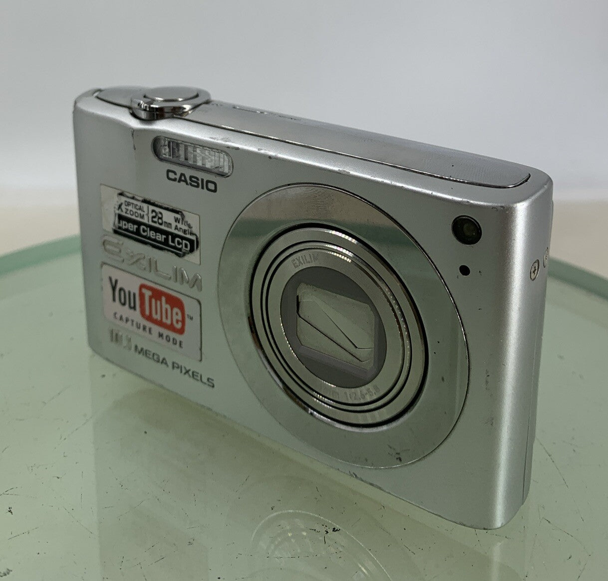 CASIO EXILM EX-Z100 CAMERA MINOR DOTS ON SCREEN SILVER WITH COVER TESTED - 7312
