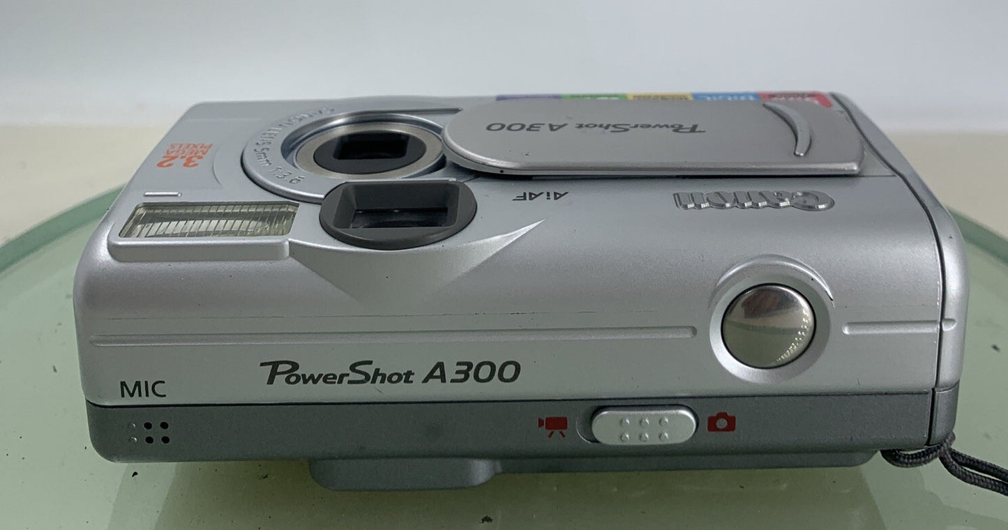 CANON POWERSHOT A300 SILVER DIGITAL CAMERA NO CHARGER NO CARD TESTED - 3048