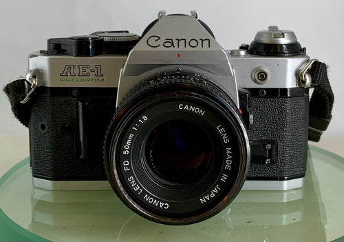 Canon AE-1 Program 35mm SLR Film Manual Camera + Canon 50mm F/1.8 FD Lens +# 1441