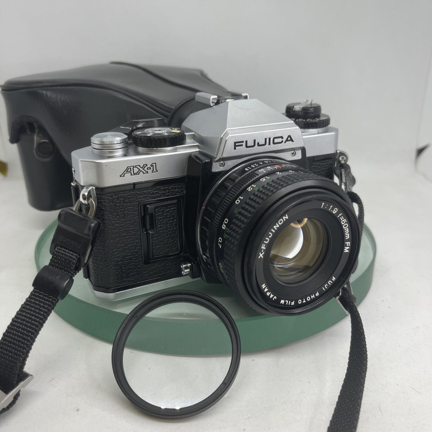 FUJICA AX-1 SLR CAMERA 35MM FILM CAMERA WITH 50MM X-FUJINON 1:1.9 +CASE  2400