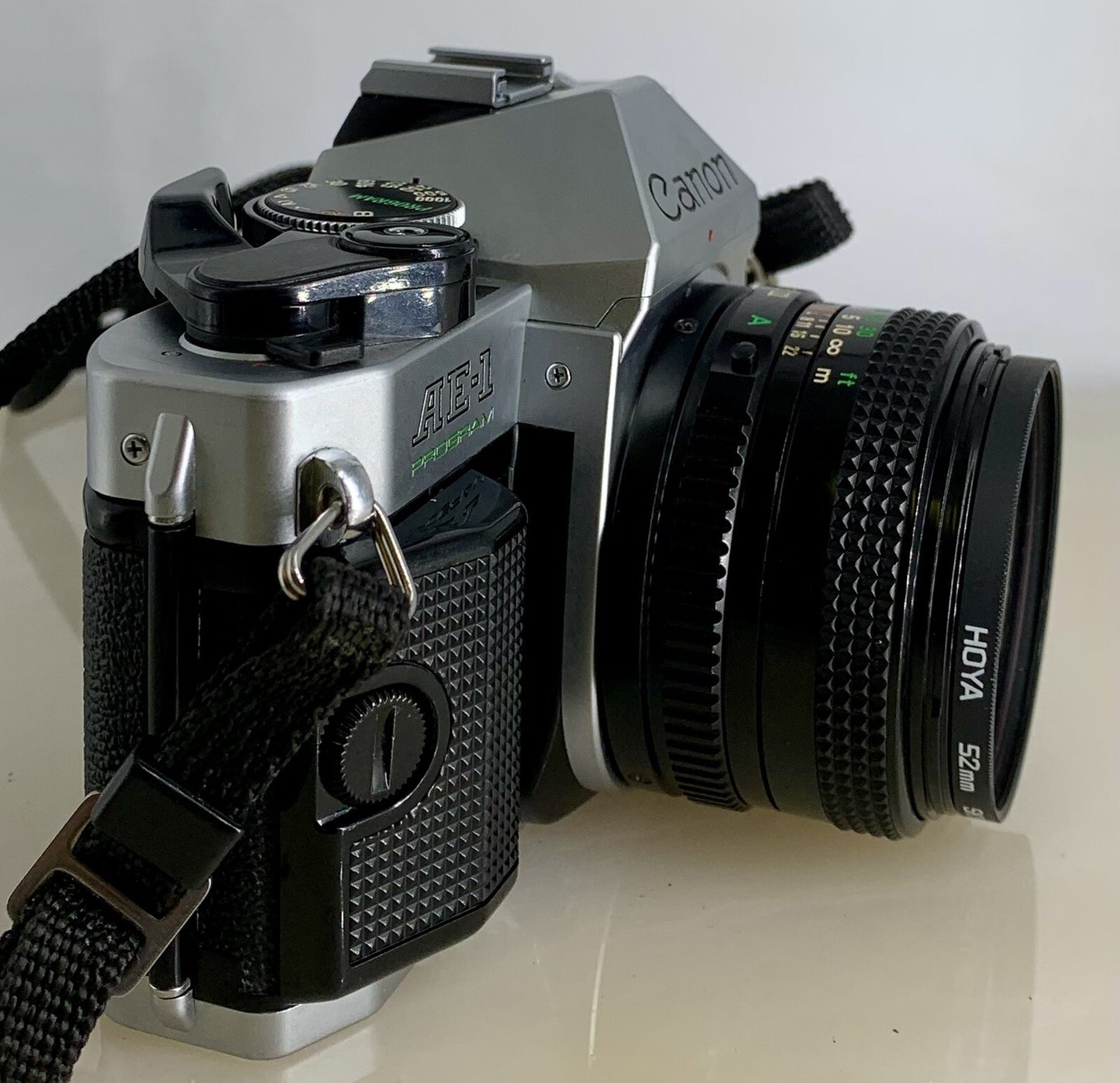 Canon AE-1 Program 35mm SLR Film Manual Camera + Canon 50mm F/1.8 FD Lens # 3042