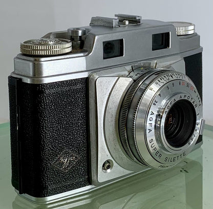 Vintage Agfa Super Silette 35MM Camera With A Potar 1:3.5 45mm Lens + Case - 3032