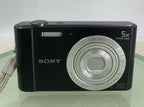 Sony Cybershot DSC-W800 COMPACT DIGITAL CAMERA BLACK + WIRE+ COVER TESTED - 1561