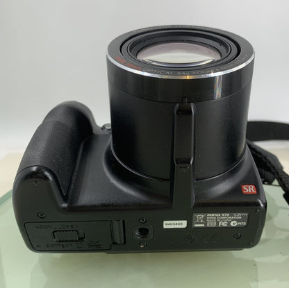 Pentax X70 SR DIGITAL CAMERA BLACK 24X OPTICAL ZOOM + CHARGER TESTED - 8237