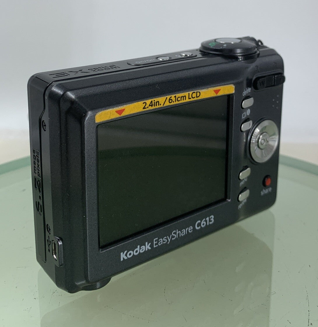KODAK EASYSHARE C613 BLACK DIGITAL CAMERA NO CARD NO CHARGER TESTED - 5614