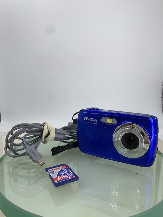 Vivitar Vivicam F126 16.1MP Compact Digital Camera Blue + WIRE TESTED - 5890