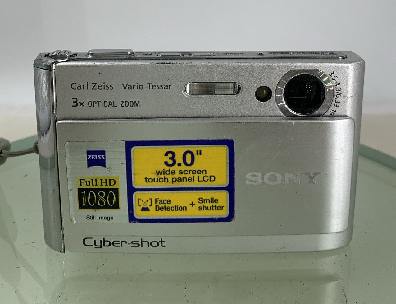SONY DSC-T70 8.1 MP CyberShot Digital Camera SILVER+CHARGER+WIRE TESTED - 7611