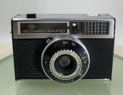 AGFA Isomat-Rapid BLACK VINATGE CAMERA WITH COVER -TESTED - 2391