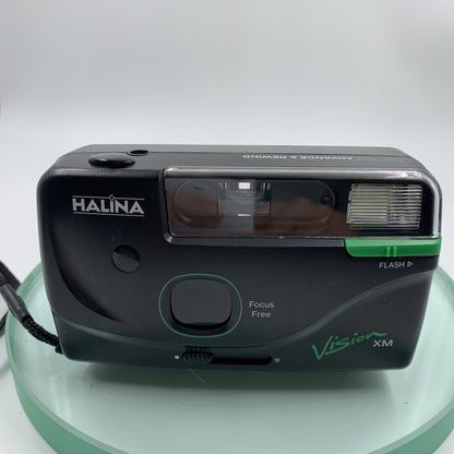 Vintage Halina Vision 35mm XM Auto Flash&Focus Compact Camera w/Case#TESTED#9152