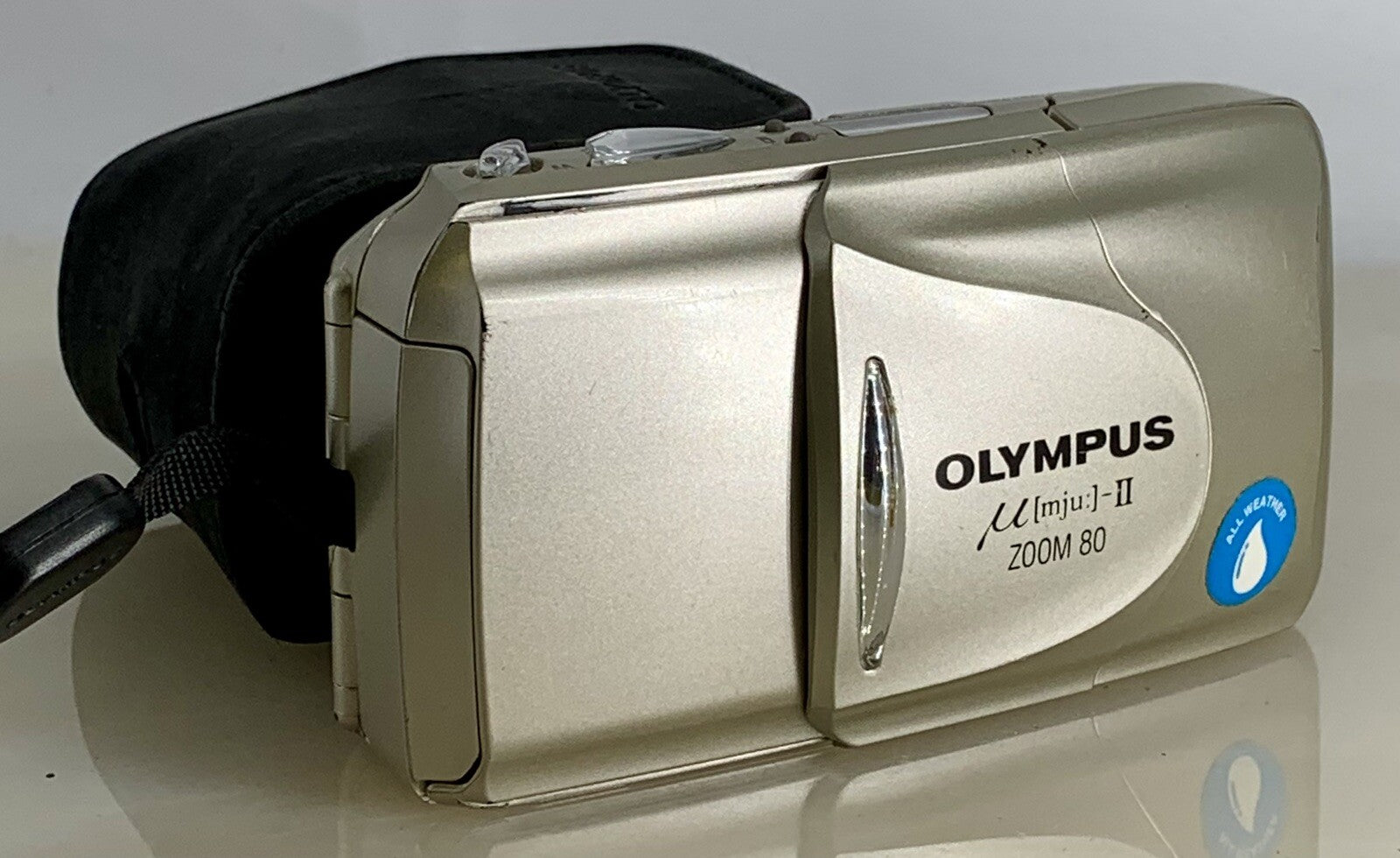 Olympus mju ii Zoom 80 35mm Ultra Compact Camera Beige All Weather  Working #830
