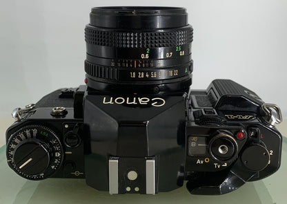 BEAUTIFUL Canon A-1 35mm SLR Camera Body+ FD 50mm f/1.8 FULLY WORKING #1327