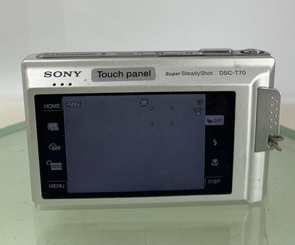 SONY DSC-T70 8.1 MP CyberShot Digital Camera SILVER+CHARGER+WIRE TESTED - 7615