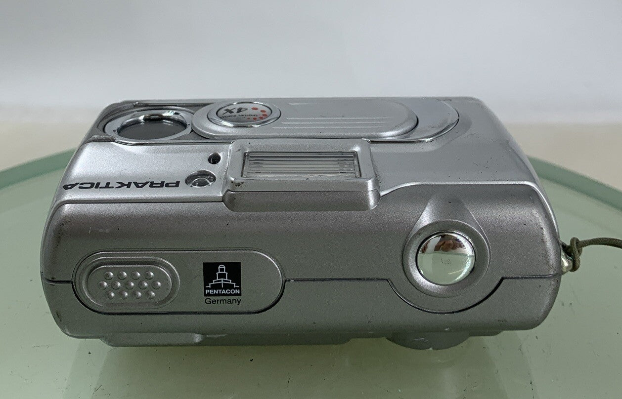 Praktica DCZ 3.2S 3.0MP Compact Digital Camera SILVER 16MB CARD TESTED - 4427