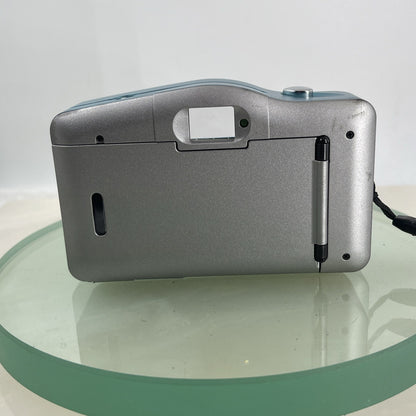 KH30 Film Camera 35mm With Built-In Flash Tested + Cased Blue #6714
