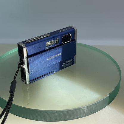 Olympus Mju 1050 SW 10.1MP Underwater Compact Digital Camera Blue Tested #4641