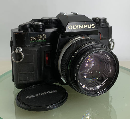 Olympus OM40 Program 35mm Film Camera + Olympus 50mm F/1.8 Zuiko Lens  #1900