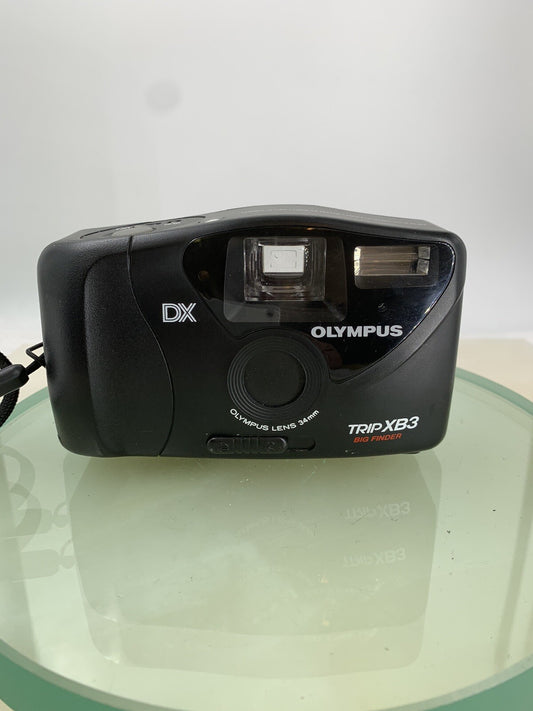 OLYMPUS TRIP XB3 BIG FINDER POINT AND SHOOT FILM CAMERA BLACK TESTED - 8180