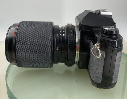 YASHICA FX-3 SUPER 2000 VINTAGE FILM CAMERA BLACK 70-210mm +BAG TESTED - 2093