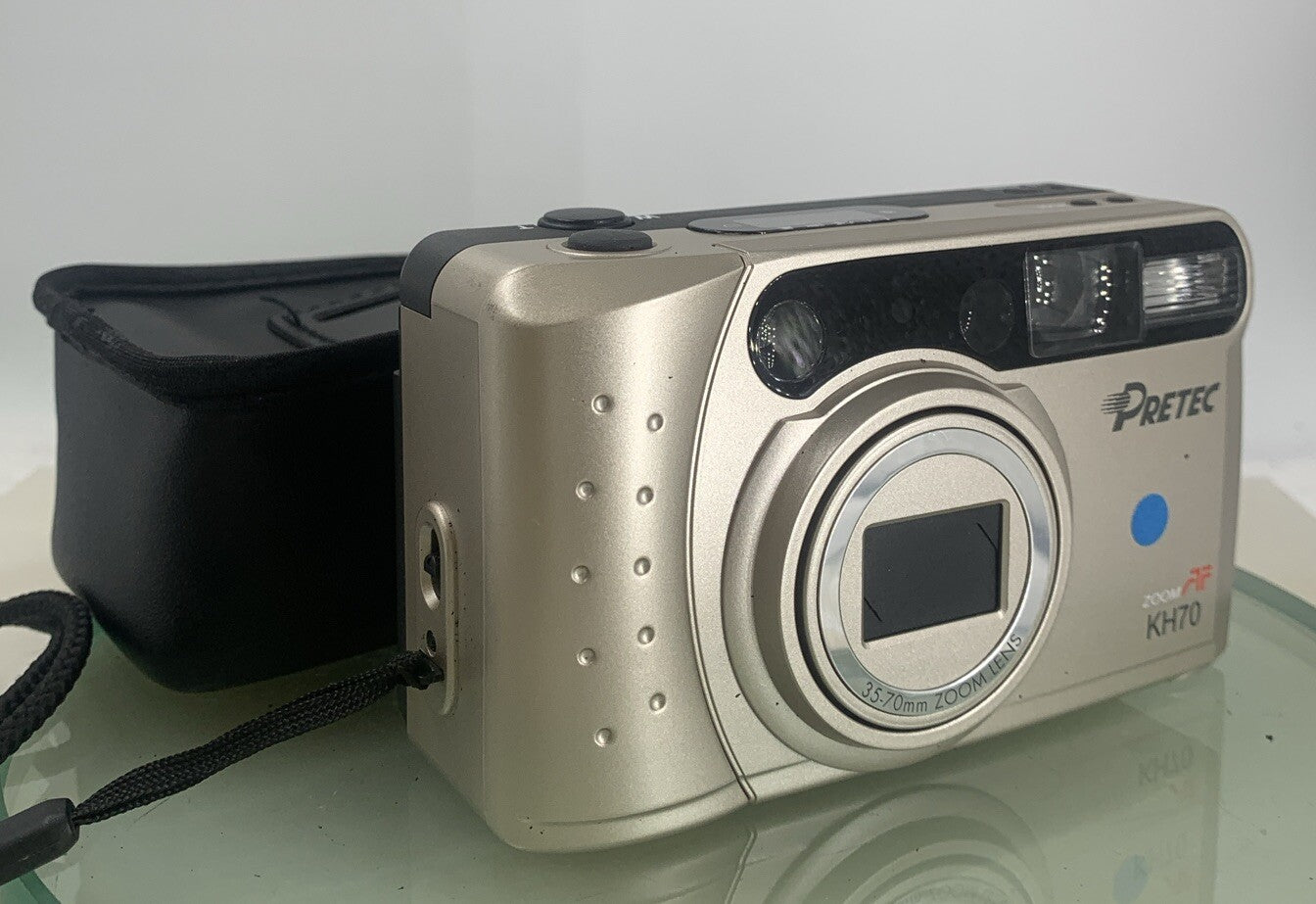 PRETEC KH-7O ZOOM POINT AND SHOOT FILM CAMERA SILVER WITH COVER TESTED - 2280