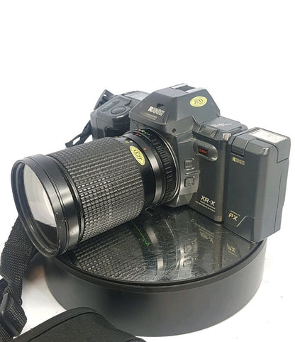 Ricoh XR-X SLR film Camera with 28-135mm lens& 28mm lens & PX Flash+Case #7912