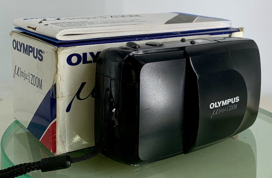 Olympus µ mju Zoom 35mm ALL WEATHER FILM CAMERA BLACK - TESTED - 3430
