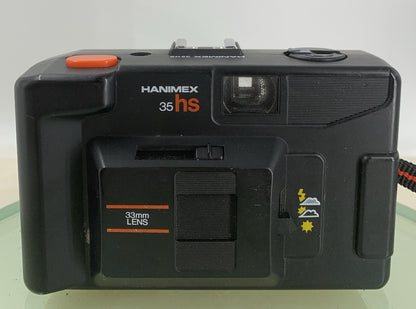 VINTAGE HANIMEX 35HS 35MM POINT AND SHOOT CAMERA BLACK FUNCTIONAL TESTED - 6551