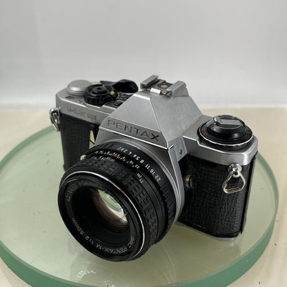 Pentax ME Super 35mm SLR Film camera + Pentax-M  50mm f2 LENS  - TESTED  8963