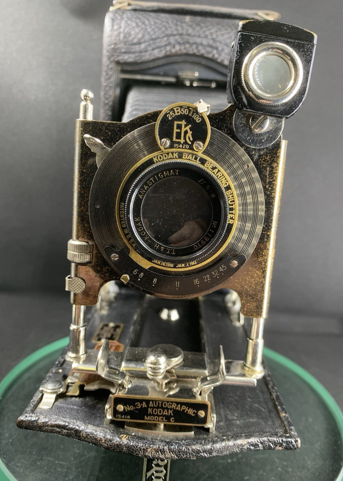 No.3-A Autographic Kodak Model C Antique 1910s Folding 122 Film Camera+BOX#3009