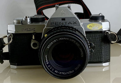 Pentax MX 35mm Vintage SLR Film Camera & Pentax-M 50mm 1.7 + TESTED - 1021