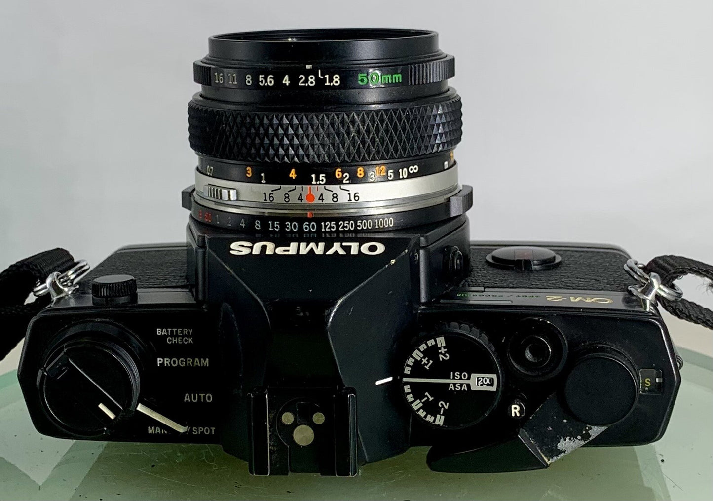 Olympus OM-2 Spot / Program SLR Camera + Olympus Zuiko  50mm f1.8 TESTED  #3137
