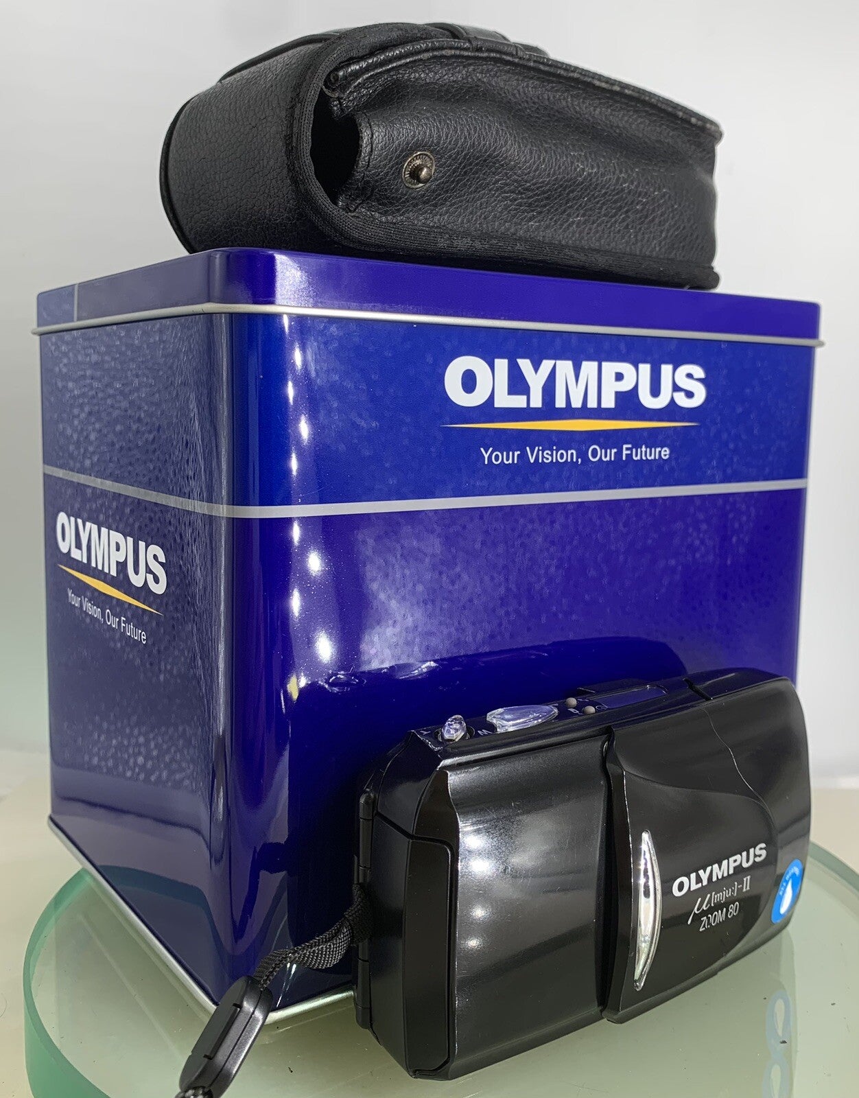 Olympus mju ii Zoom 80 35mm Ultra Compact Camera Black All Weather  Working +TIN0