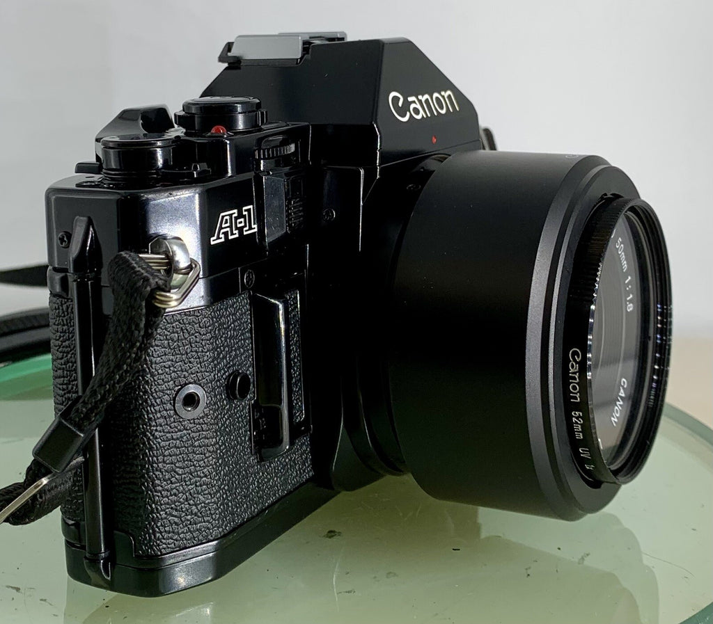 MINT Canon A-1 35mm SLR Camera Body+ FD 50mm f/1.8 + POWER WINDER + LARGE BUNDLE3