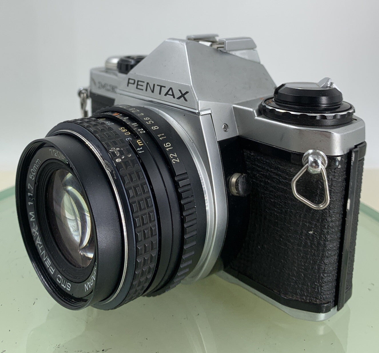 Pentax ME Super 50mm f/1.7 ASAHI LENS BLACK FILM CAMERAWITH COVER TESTED - 2562