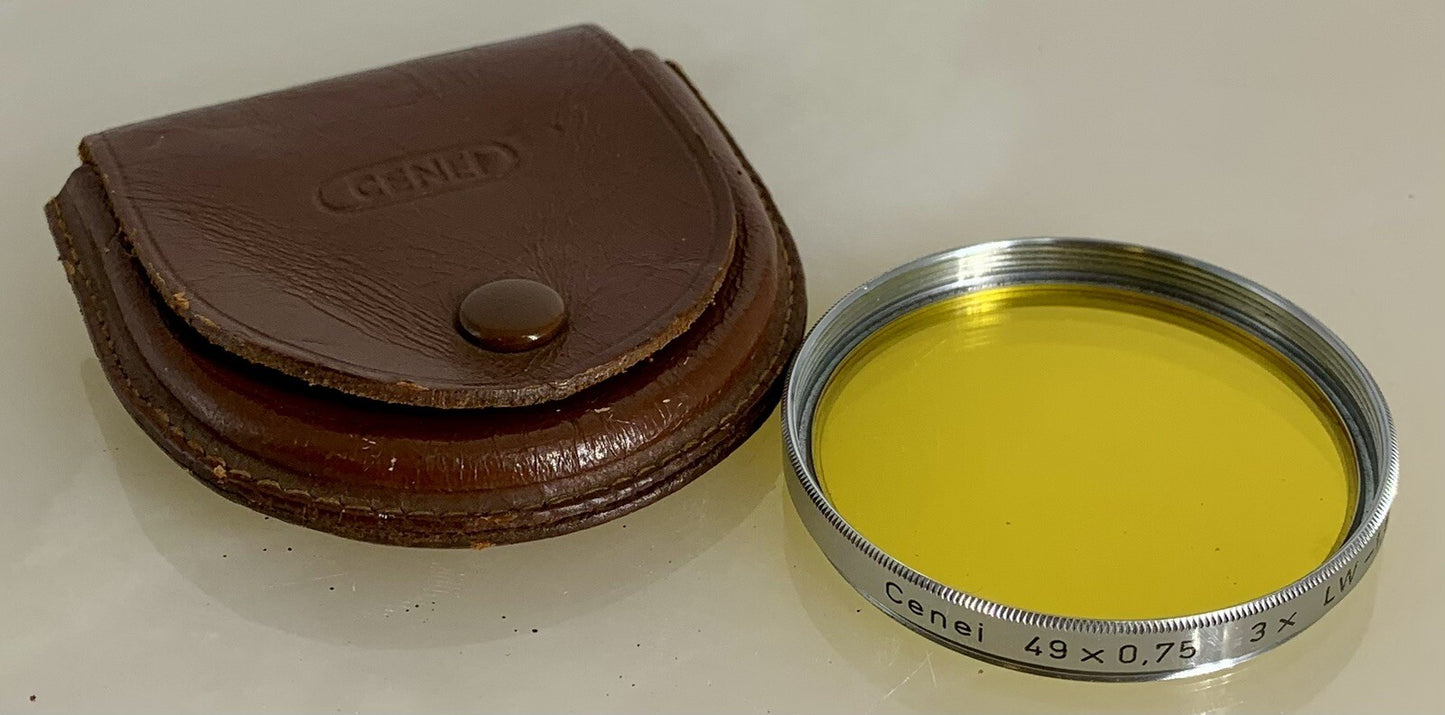 Cenei 49 x 0.75 3x LW -1.5 (Color Yellow) 49mm + Leather Case - 1080